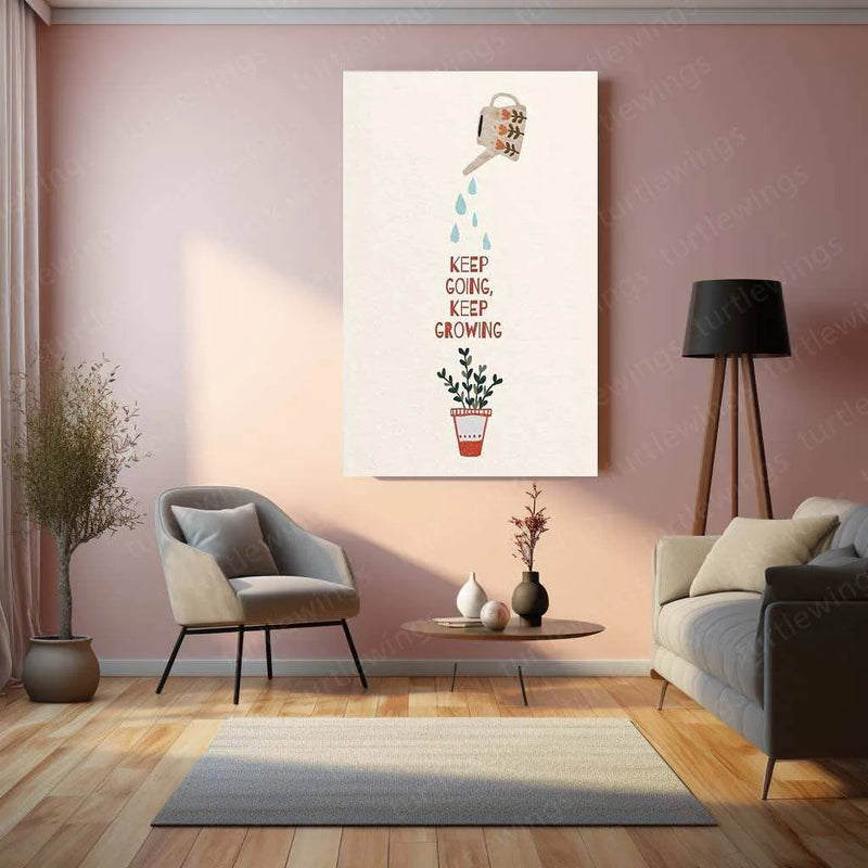 Keep Going, Keep Growing Metal Poster | Motivational Wall Art | Growth Mindset - TURTLEWINGS 