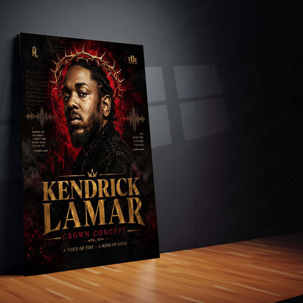 Kendrick Lamar – Crown Concept | Hip-Hop Legacy Metal Frame | Rap Music Wall Art by TurtleWings