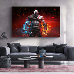 Kratos – Reborn | God of War Legendary Metal Frame | Mythic Warrior Gaming Wall Art - TURTLEWINGS 