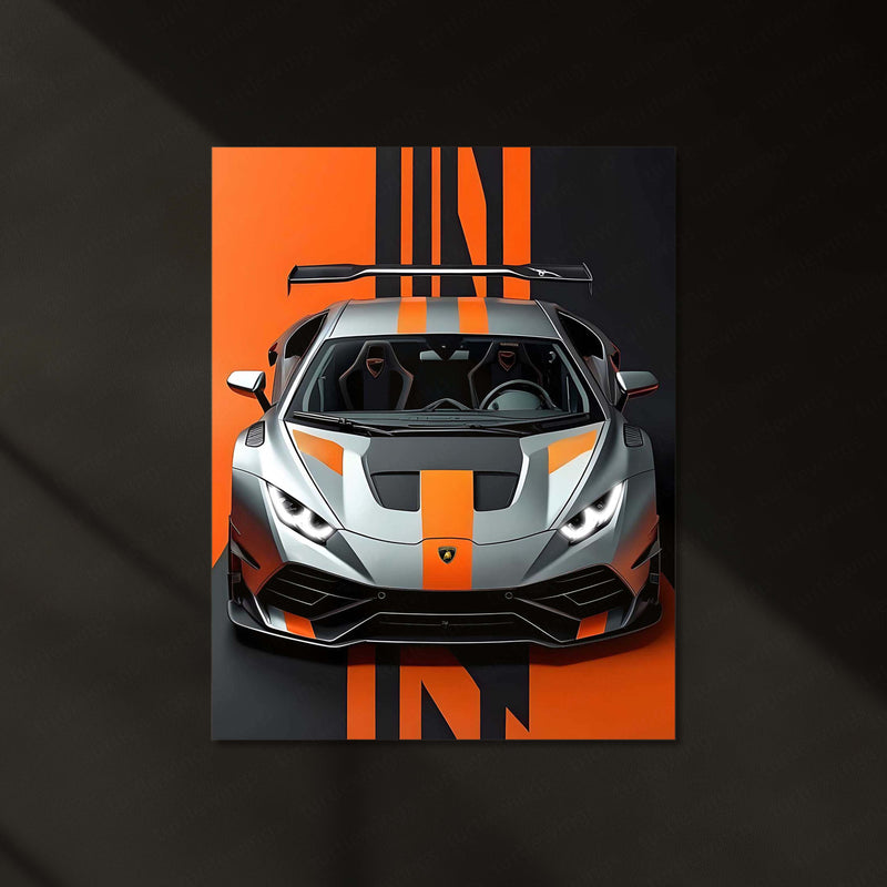 Lamborghini Huracán STO LED Neon Metal Frame | Supercar Wall Light | Premium LED Metal Artwork
