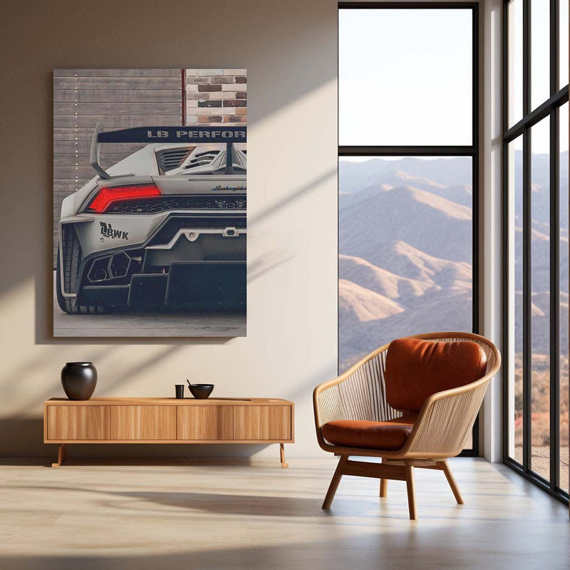 Lamborghini Huracán Liberty Walk Rear LED Neon Metal Frame | LBWK Supercar Wall Light | Premium LED Metal Artwork
