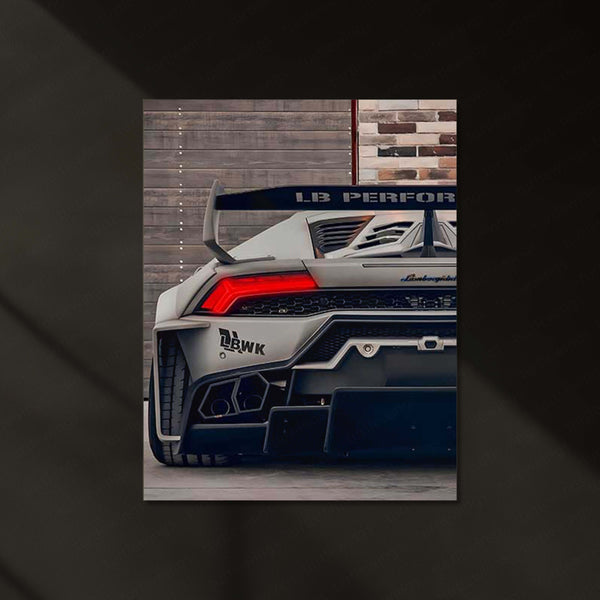 Lamborghini Huracán Liberty Walk Rear LED Neon Metal Frame | LBWK Supercar Wall Light | Premium LED Metal Artwork
