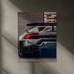 Lamborghini Huracán Liberty Walk Rear LED Neon Metal Frame | LBWK Supercar Wall Light | Premium LED Metal Artwork