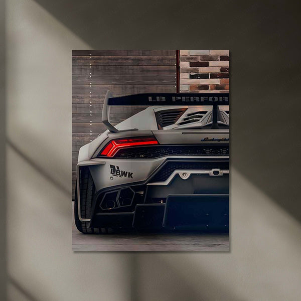 Lamborghini Huracán Liberty Walk Rear LED Neon Metal Frame | LBWK Supercar Wall Light | Premium LED Metal Artwork