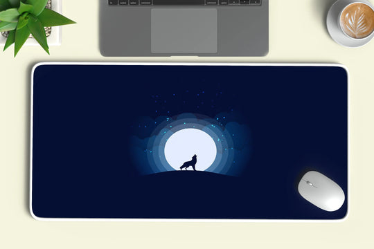 wolf moon  abstract deskmat
