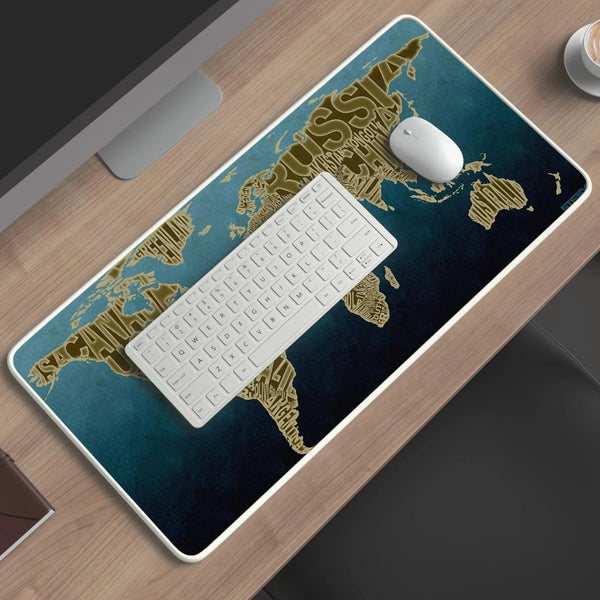 world map abstract art deskmat - TURTLEWINGS 
