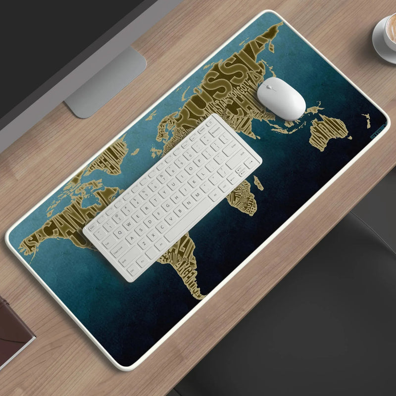 world map abstract art deskmat - TURTLEWINGS 