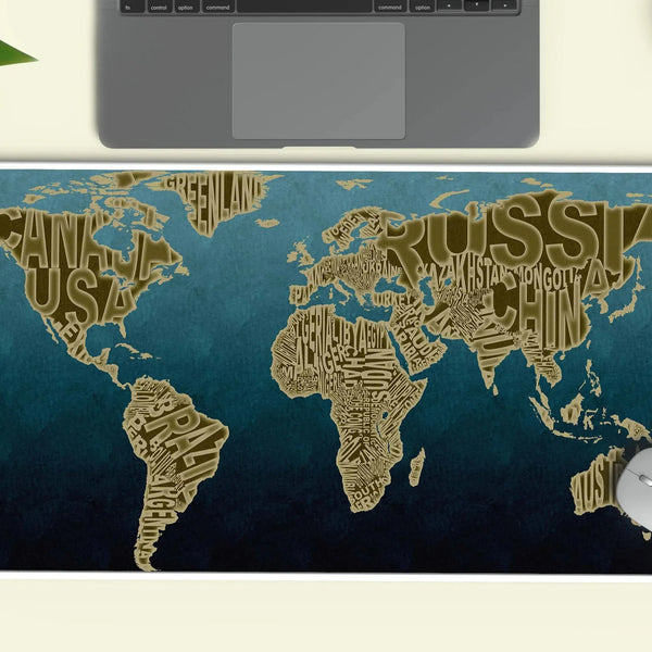 world map abstract art deskmat - TURTLEWINGS 