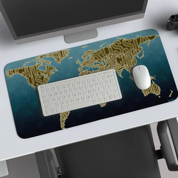 world map abstract art deskmat - TURTLEWINGS 