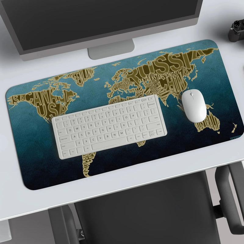 world map abstract art deskmat - TURTLEWINGS 