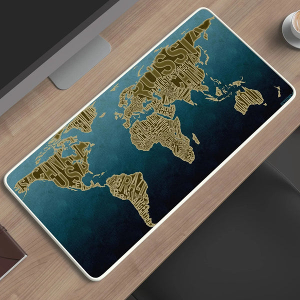 world map abstract art deskmat - TURTLEWINGS 