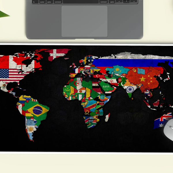 world map abstract art deskmat 1 - TURTLEWINGS 