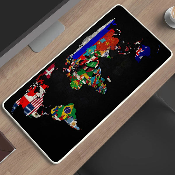 world map abstract art deskmat 1 - TURTLEWINGS 