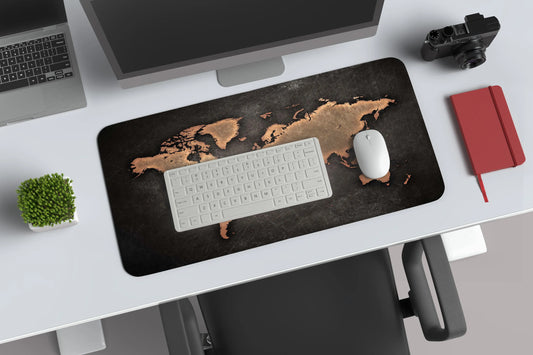 world map abstract art deskmat 2