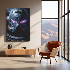 Warhammer 40K Neon LED Metal Frame | Glowing Sci-Fi Battle Wall Art | HD Printed on Metal 01