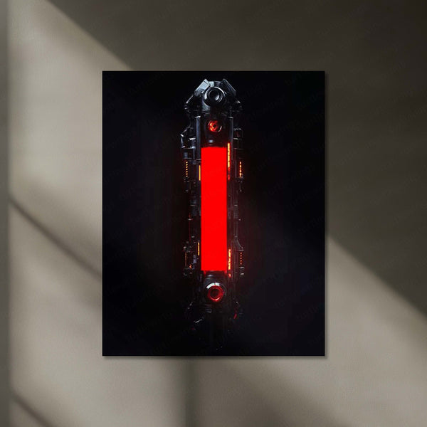 Warhammer 40K Neon LED Metal Frame | Glowing Sci-Fi Battle Wall Art | HD Printed on Metal 03