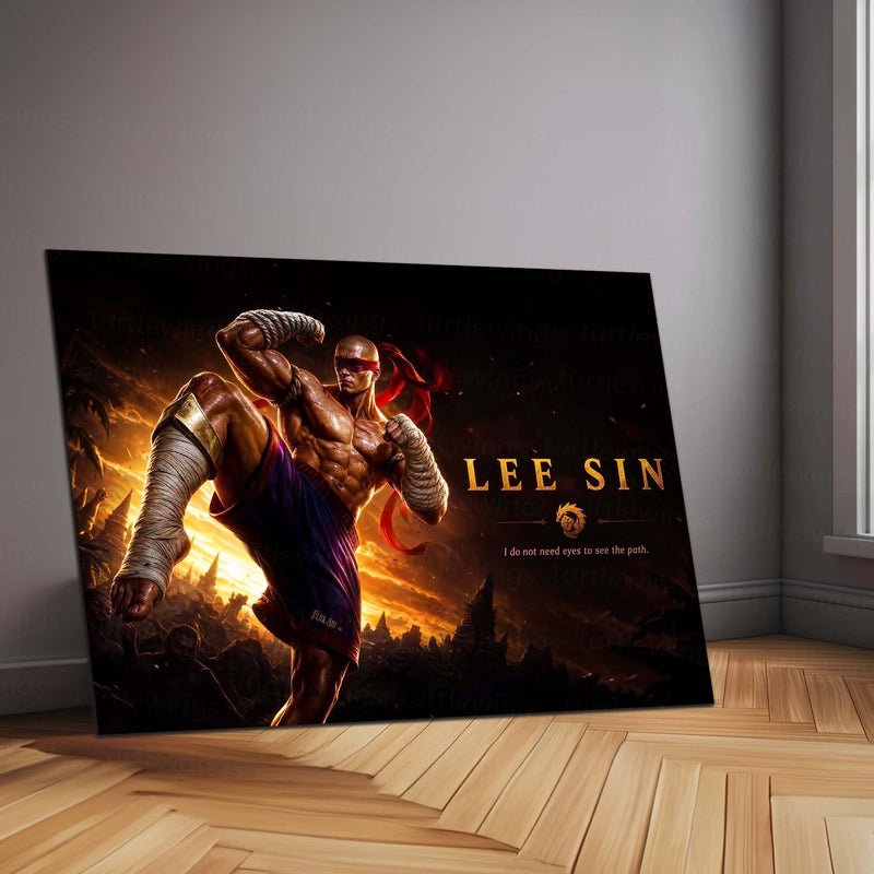 Game Metal Poster | Lee Sin – See The Path Metal Poster League Inspired Wall Art | Warrior Focus Gaming Metal Frame