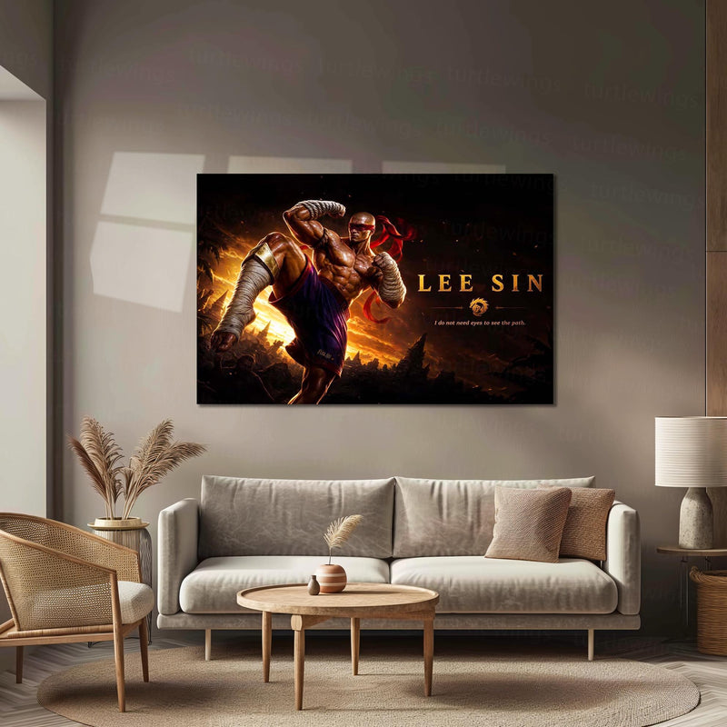 Game Metal Poster | Lee Sin – See The Path Metal Poster League Inspired Wall Art | Warrior Focus Gaming Metal Frame