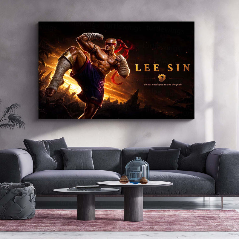 Game Metal Poster | Lee Sin – See The Path Metal Poster League Inspired Wall Art | Warrior Focus Gaming Metal Frame