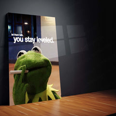 Quote Metal Poster | Let Them Talk – You Stay Leveled Metal Frame Calm Confidence & Unbothered Mindset Wall Art | Quiet Power Quote Metal Poster