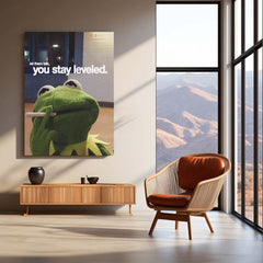 Quote Metal Poster | Let Them Talk – You Stay Leveled Metal Frame Calm Confidence & Unbothered Mindset Wall Art | Quiet Power Quote Metal Poster