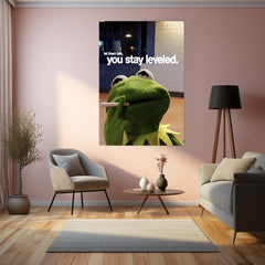 Quote Metal Poster | Let Them Talk – You Stay Leveled Metal Frame Calm Confidence & Unbothered Mindset Wall Art | Quiet Power Quote Metal Poster