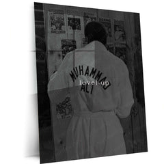 Quote Metal Poster | Muhammad Ali Level Up Motivational Metal Poster | Boxing Champion Discipline & Growth Mindset Wall Art