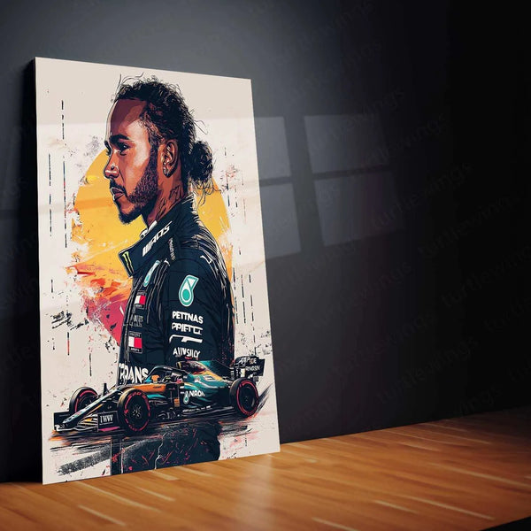 Lewis Hamilton F1 Art Metal Poster - TURTLEWINGS 