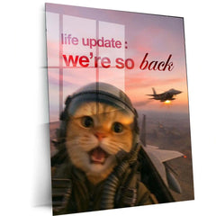 Quote Metal Poster | “Life Update: We’re So Back.” | Comeback Energy Metal Poster - TURTLEWINGS 