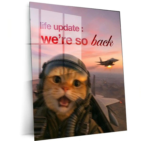 Quote Metal Poster | “Life Update: We’re So Back.” | Comeback Energy Metal Poster - TURTLEWINGS 