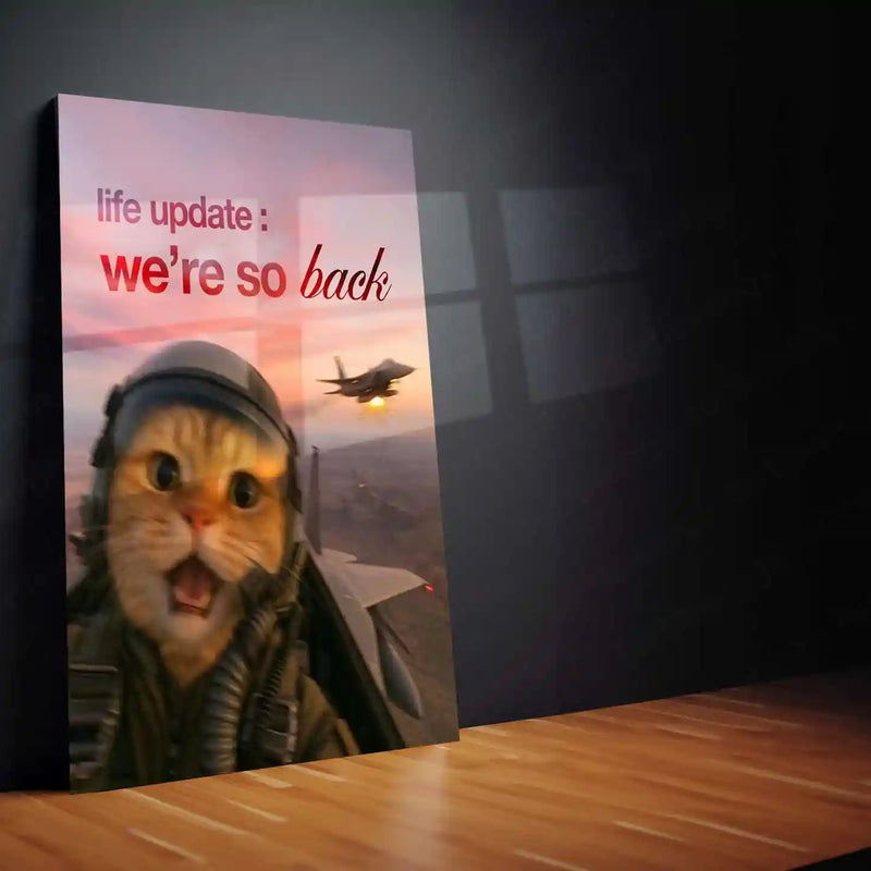 Quote Metal Poster | “Life Update: We’re So Back.” | Comeback Energy Metal Poster - TURTLEWINGS 