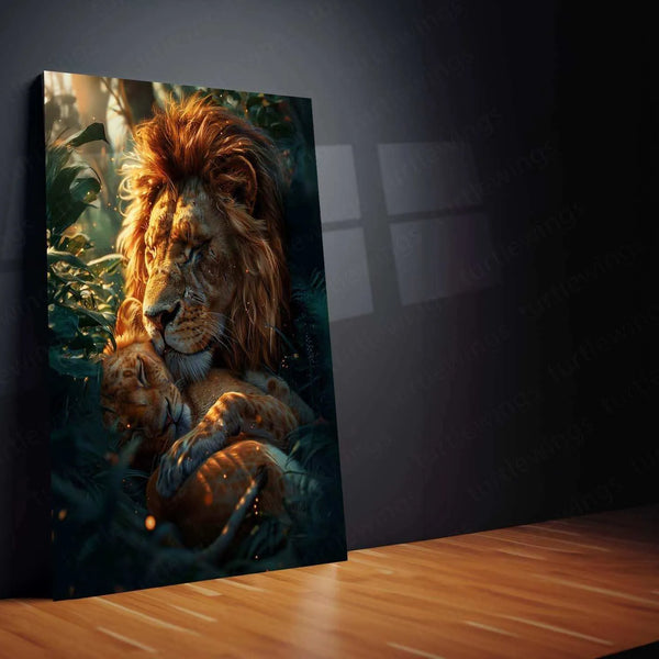 Lion and Cub Metal Poster - TURTLEWINGS 