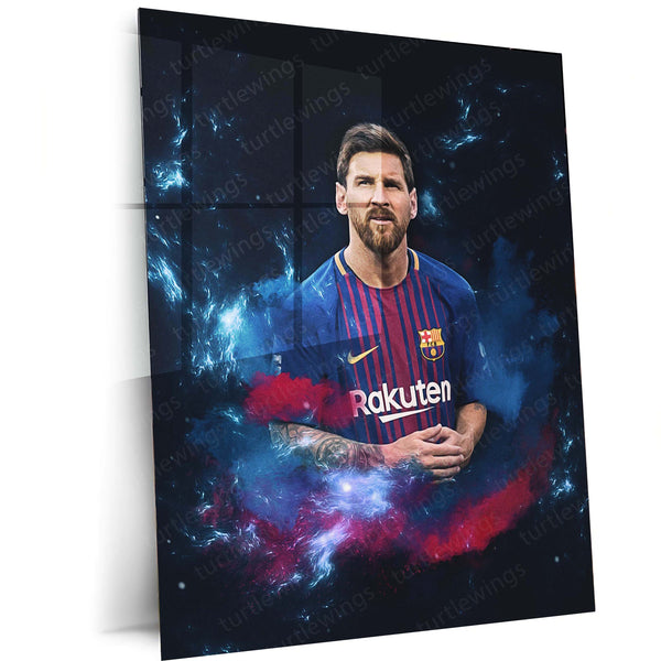 Lionel Messi Metal Frame | Football Wall Art | Premium Poster for Argentina, Barcelona & Inter Miami Fans 03 - TURTLEWINGS 
