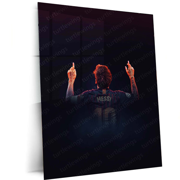 Lionel Messi Metal Frame | Football Wall Art | Premium Poster for Argentina, Barcelona & Inter Miami Fans - TURTLEWINGS 