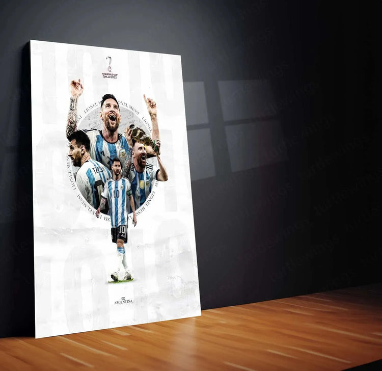 Lionel Messi Metal Frame – Legendary Football Wall Art – TURTLEWINGS