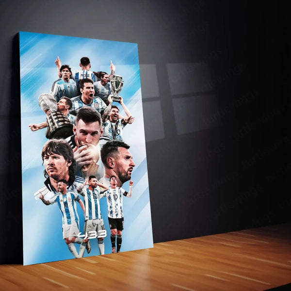 Lionel Messi Metal Frame – Legendary Football Wall Art 2 - TURTLEWINGS 