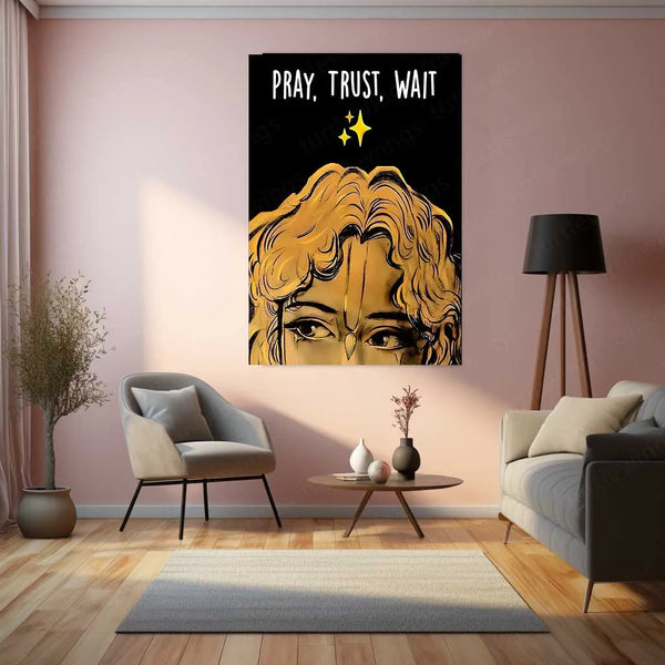 Spiritual Metal Poster | Lord Krishna with Quote Metal Poster | Divine Wisdom Wall Art - TURTLEWINGS 