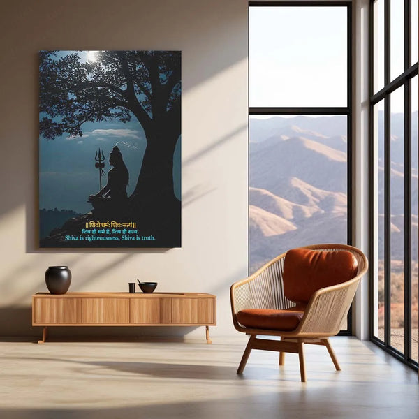Spiritual Metal Poster | 🔱 Lord Shiva Metal Poster | Mahadev Wall Art | Spiritual Trance Decor for Home & Office - TURTLEWINGS 
