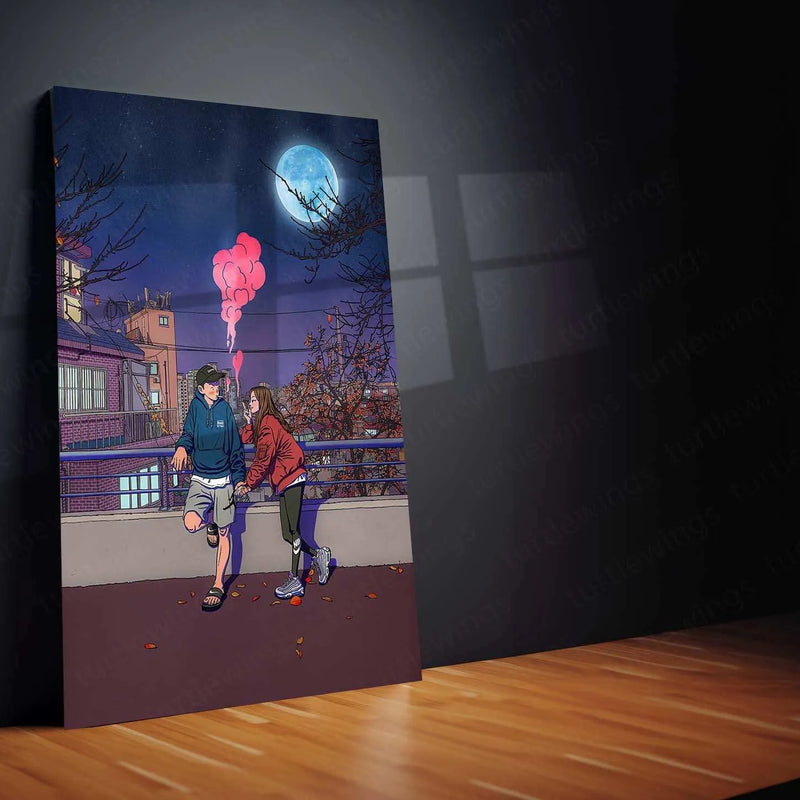 Love Art Metal Poster | Romantic Couple Wall Art | Heartfelt & Passionate Decor - TURTLEWINGS 