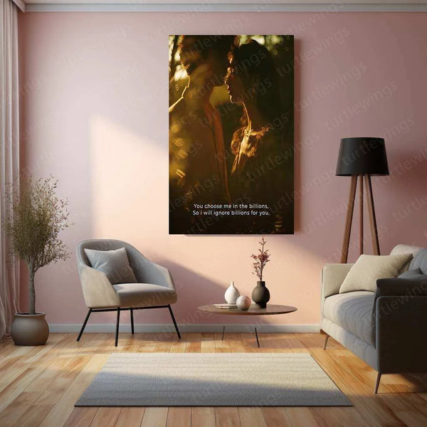 Love Art Metal Poster | Intimate Romantic Couple Wall Art | Passionate & Elegant Decor - TURTLEWINGS 