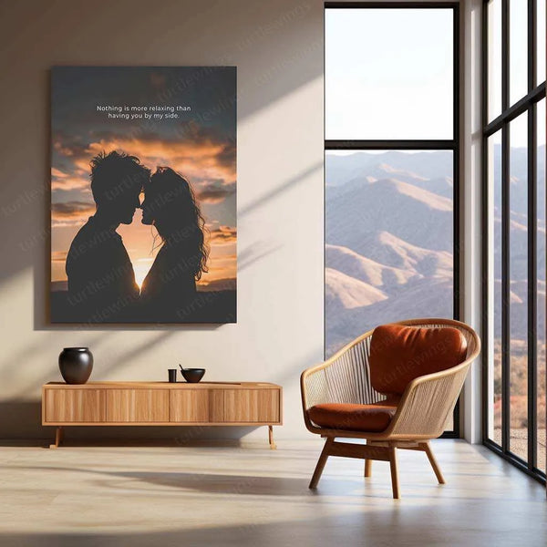 Love Art Metal Poster | Romantic Couple Wall Art | Deep Connection & Emotional Decor - TURTLEWINGS 