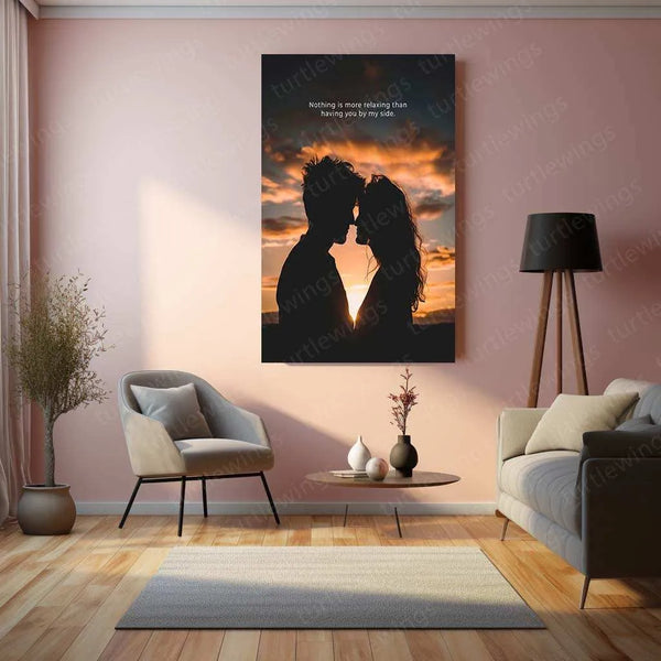 Love Art Metal Poster | Romantic Couple Wall Art | Deep Connection & Emotional Decor - TURTLEWINGS 
