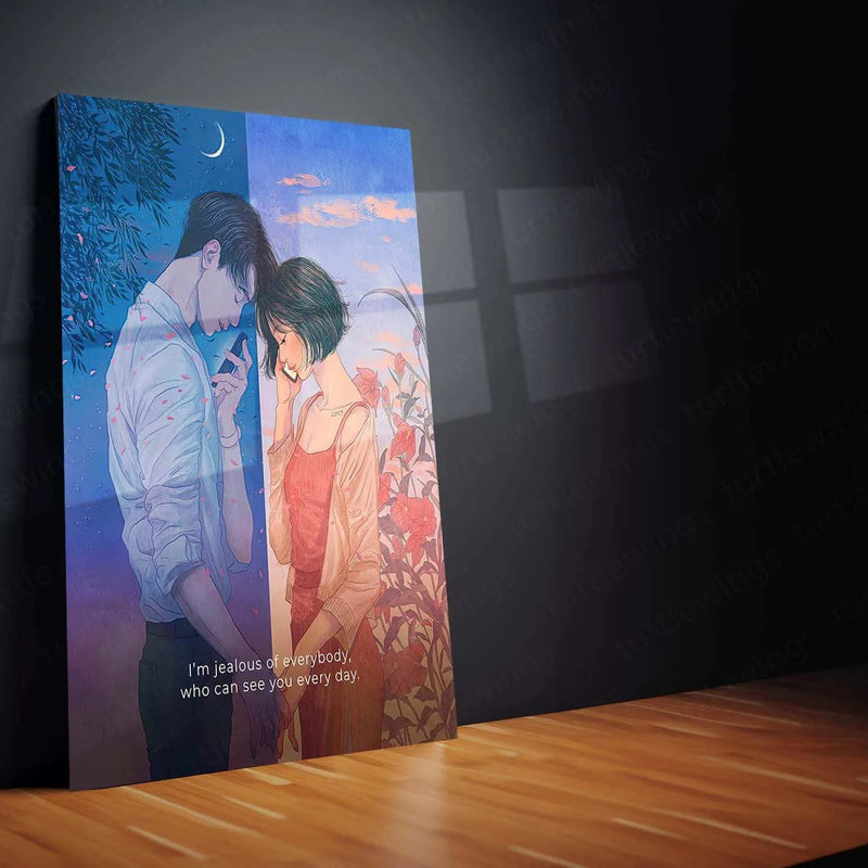 Love Art Metal Poster | Romantic Couple Wall Art | Tender & Passionate Decor - TURTLEWINGS 