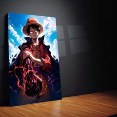 Anime Metal Poster | Monkey D. Luffy Conqueror’s Haki Metal Poster | One Piece Anime Wall Art | Premium Pirate King Metal Print