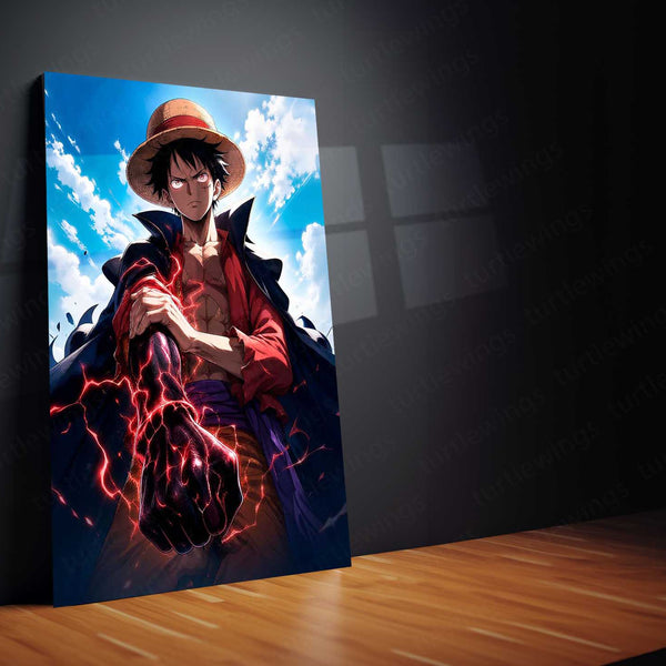 Anime Metal Poster | Monkey D. Luffy Conqueror’s Haki Metal Poster | One Piece Anime Wall Art | Premium Pirate King Metal Print