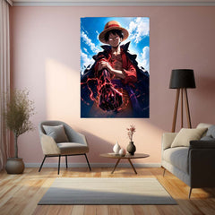 Anime Metal Poster | Monkey D. Luffy Conqueror’s Haki Metal Poster | One Piece Anime Wall Art | Premium Pirate King Metal Print