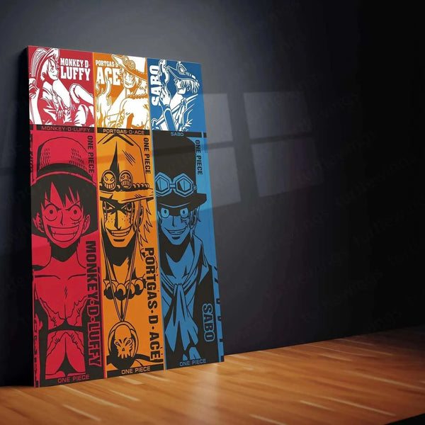 Luffy, Ace & Sabo Metal Poster – One Piece Brothers Wall Art - TURTLEWINGS 