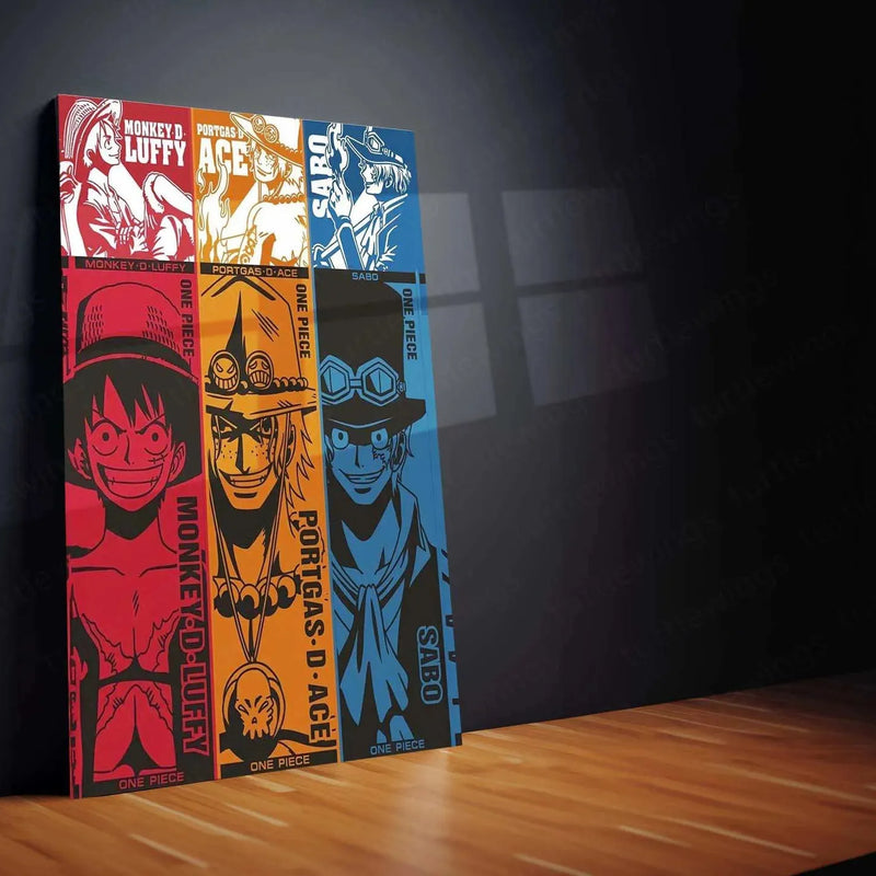 Luffy, Ace & Sabo Metal Poster – One Piece Brothers Wall Art - TURTLEWINGS 