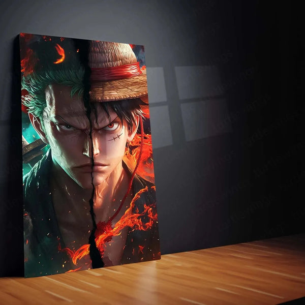 Luffy & Zoro Metal Poster | One Piece Anime Wall Art | Straw Hat Duo Decor 2 - TURTLEWINGS 