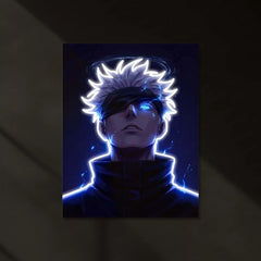 Gojo Satoru Neon LED Frame | Jujutsu Kaisen Anime Wall Art | Infinity Power Aesthetic Design - TURTLEWINGS 